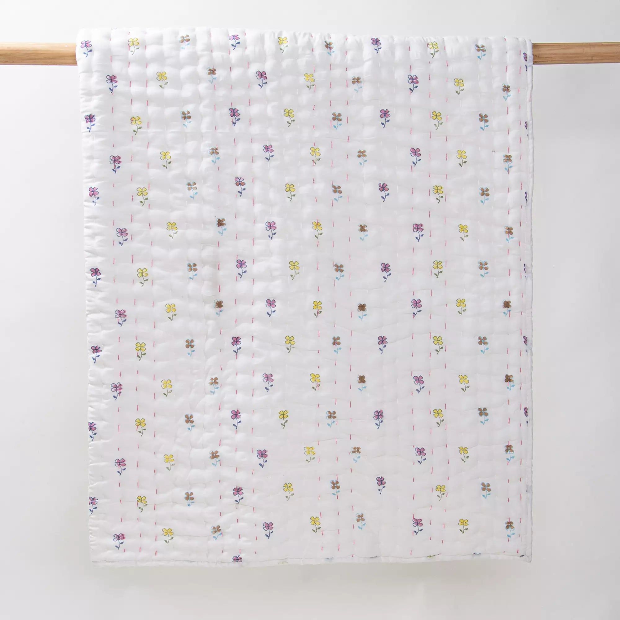 Multifloral Handmade Kantha Cotton Skin Friendly Baby Quilt 101